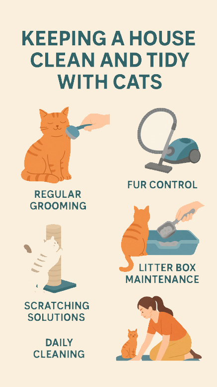 Cómo mantener tu casa limpia y ordenada viviendo con gatos 🧹🐾