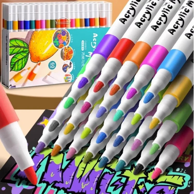 KISSBUTY Acrylic Paint Art Marker (12-60 Colors)