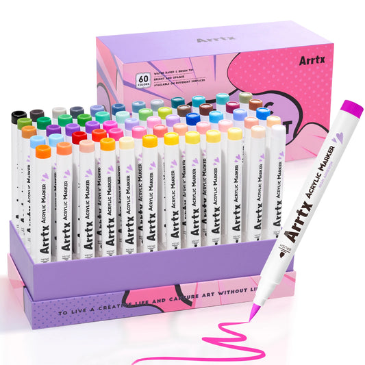 ARRTX Acrylic Paint Markers Brush (60 Colors)