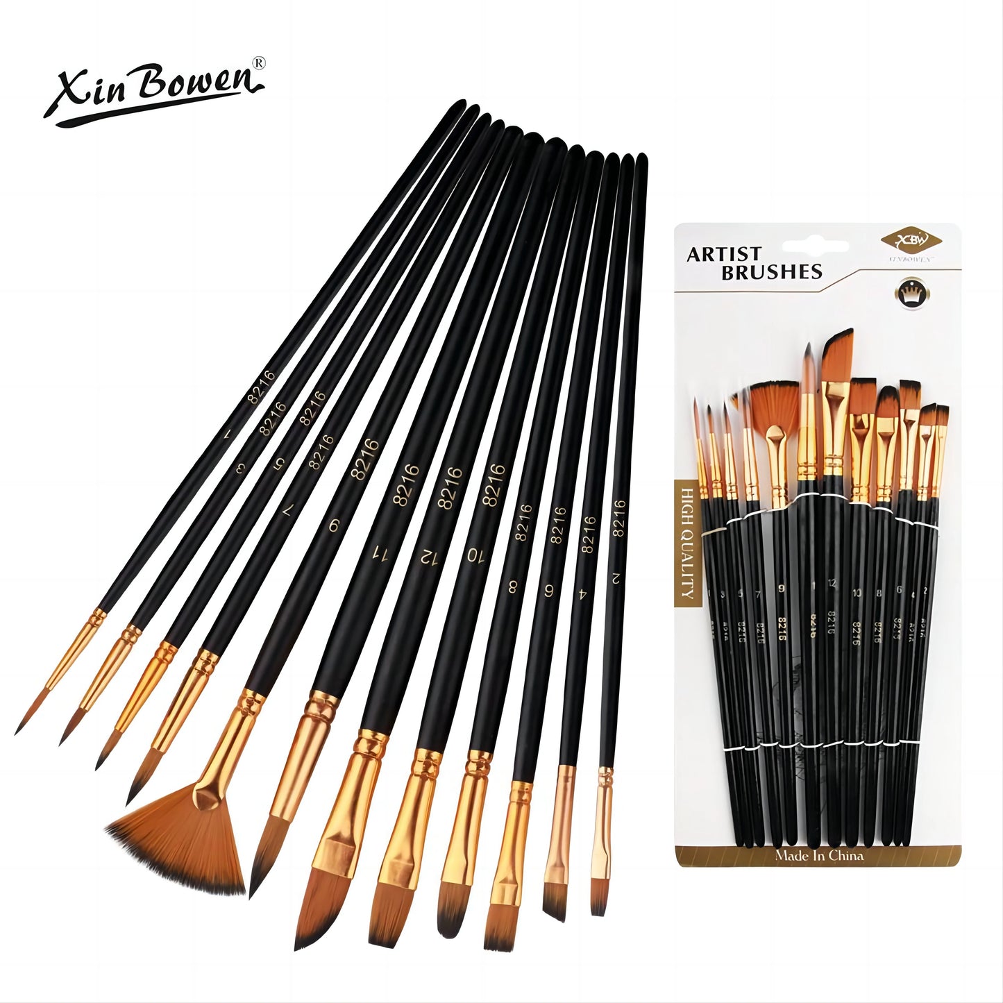 Nylon Bristle Brush Set (12 PCS)