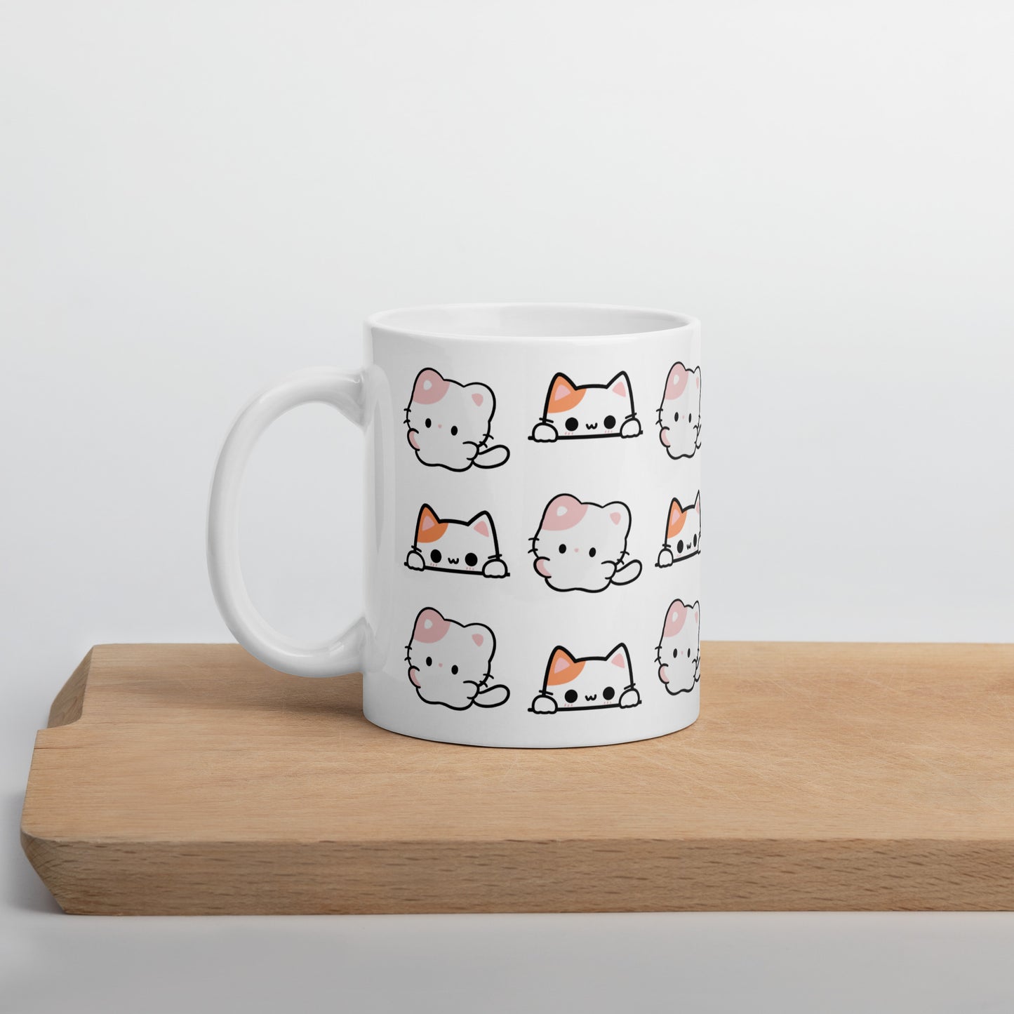 TAZA CERÁMICA blanca con gatitos