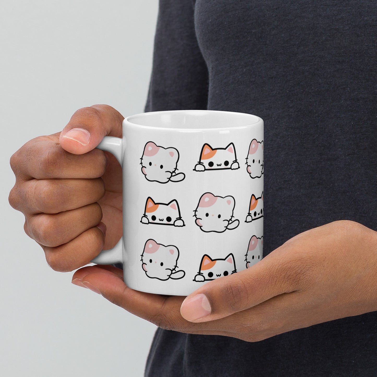TAZA CERÁMICA blanca con gatitos