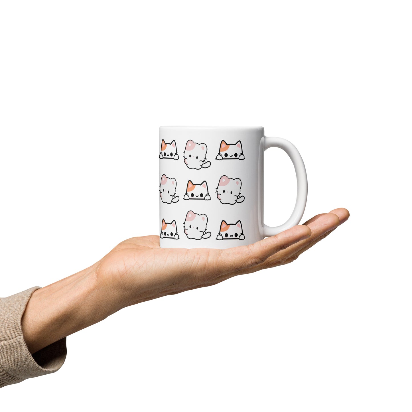 TAZA CERÁMICA blanca con gatitos